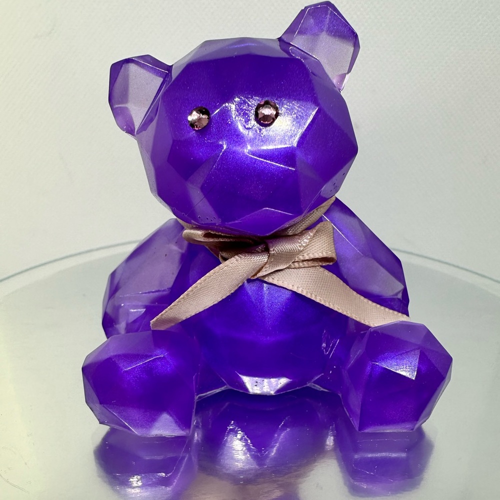 Homemade resin  purple Teddy bear.                     PRICE DROP